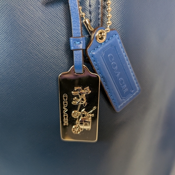 Coach Blue Large City Tote Bag With 2 Hang Tags - Picture 4 of 15